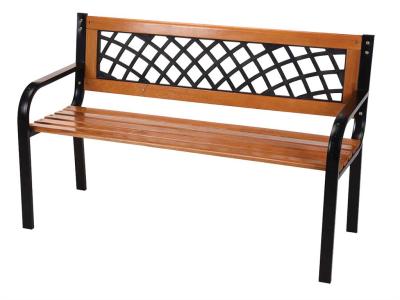 Wooden Bench with Black Frame