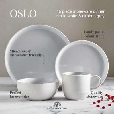 Oslo 16 Piece Dinner Set - Grey