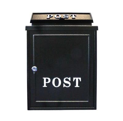  Cast Aluminium Post Box - Black