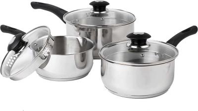 Russell Hobbs Saucepans with Pouring Lip - 3 Piece