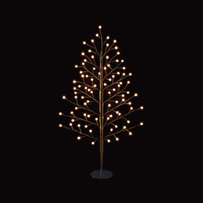 1.2M Lit Black Tree with Ballcaps & 87 Warm White LEDS