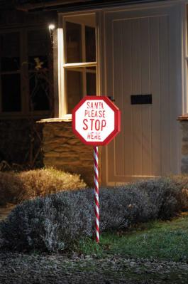 Santa Stop Here! Stake Light - Large