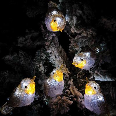 5 Acrylic Robin Light with Ice White LEDs with Pegs
