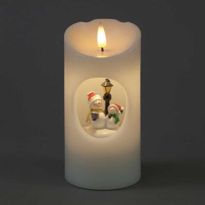 Battery Operated 15cm Rotating Wax Candle
