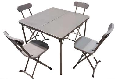 Resin 4 Chairs & Table Set - Grey