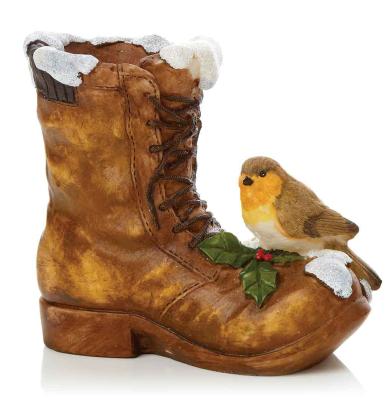 22CM Robin On Boot Ornament