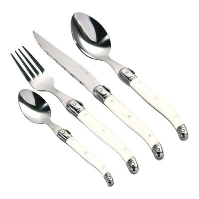 16 piece white cutlery set