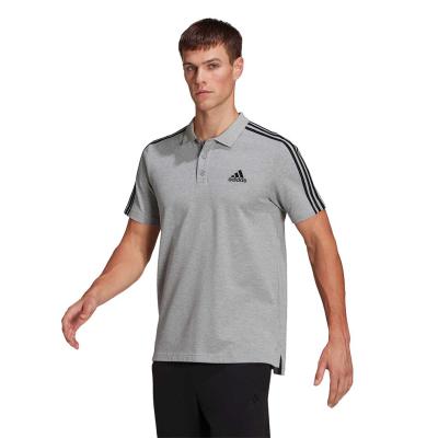 adidas 3-Stripe Polo Shirt - Grey