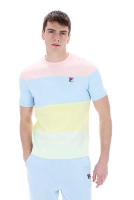 Fila Colour Block T-Shirt Serve - Pink/Blue/Yellow