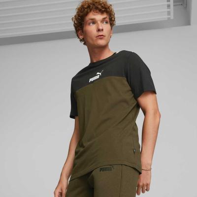 Puma Essentials Colourblock T-Shirt - Khaki