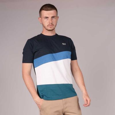 Mineral Ricky Colour Block T-Shirt - Navy/Blue/White