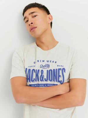 Jack & Jones Logo T-Shirt - White Melange