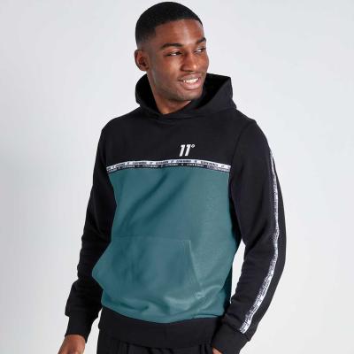 11 Degrees Taped Hoodie - Black/Washed Green