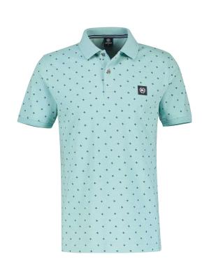 Lerros Print Polo Shirt - Coastal Blue