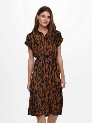 Only Hannover Shirt Dress Brown