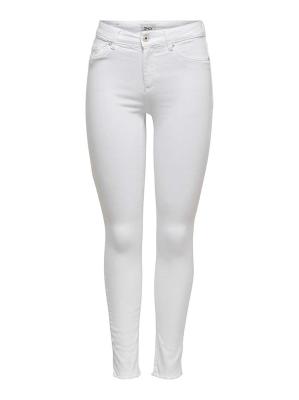 Only Blush Life Mid Rise Jeans White