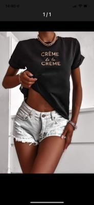 Indy Creme T-Shirt -Black Freesize