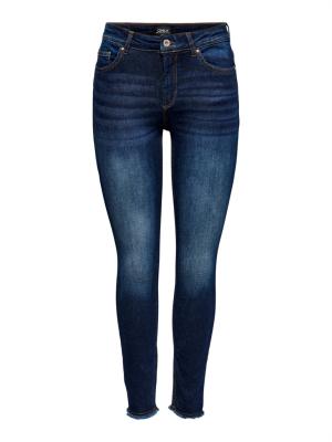 Only Blush Life Mid Rise Skinny Jeans - Dark Blue