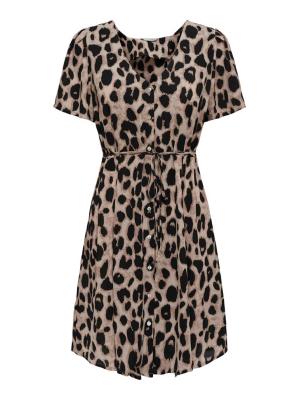 Only Sonja Short Sleeve Dress - Leopard Print