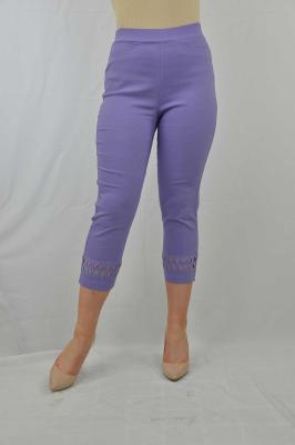 Jessica Graaf Embroidered Crop Pant - Purple