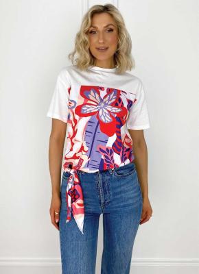 Indy Floral Tie T-Shirt - White