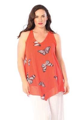 Sidhu Butterfly Vest Top - Orange