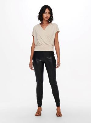 Only Jessie Faux Leather Leggings - Black