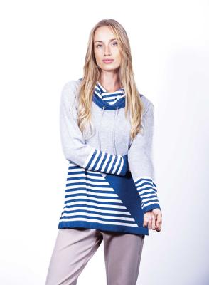 Jessica Graaf Hooded Colour block Sweater - Blue