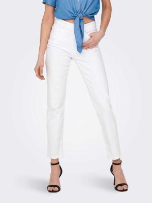 Only Emily Stretch High Waisted Jeans - White