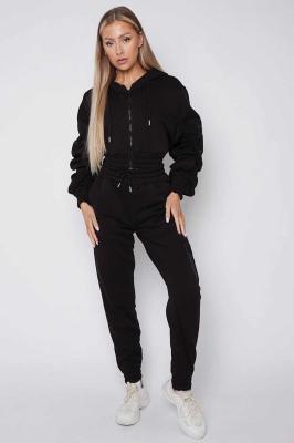 Indy Rocuhed Sleeve Tracksuit - Black