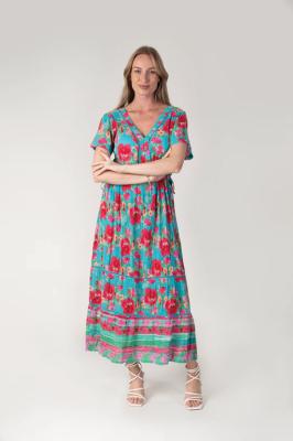 Jessica Graaf Printed Shirt Dress - Teal