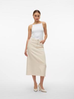 Vero Moda Blair Slit Skirt - White