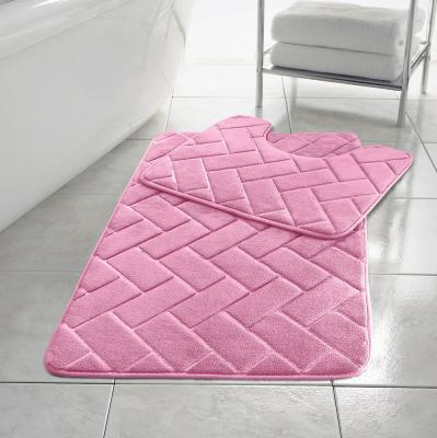 Memory Foam 2 Piece Bathset Pink