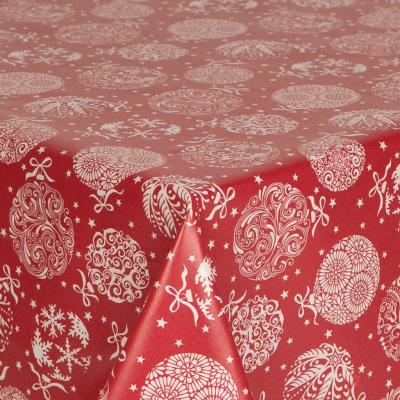 Christmas Red Baubles Oil Tablecloth 137X200CM