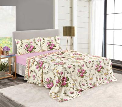Olivia Pink Floral Brushed Cotton Sheet Set