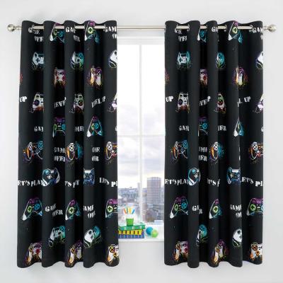 Game Over Reversible Curtain Eyelet 66x72"