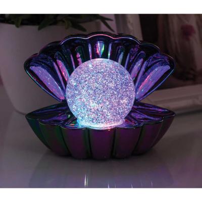 Glitter Pearl LED Clam Lamp - Black