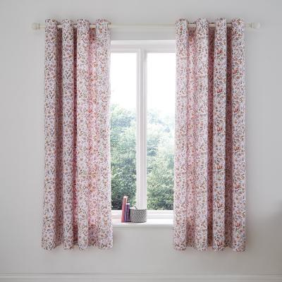 Catherine Lansfield Enchanted Butterfly Fully Reversible Eyelet Curtains - Pink  66x72