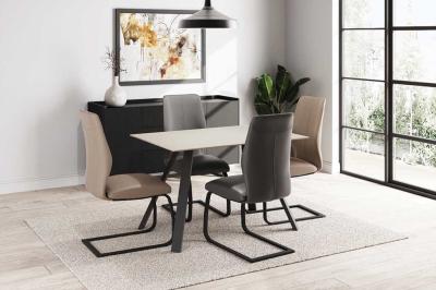 Quinn Dining Table Taupe 120 CM