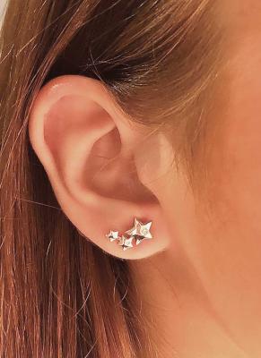 Absolute Silver Double Star Earrings