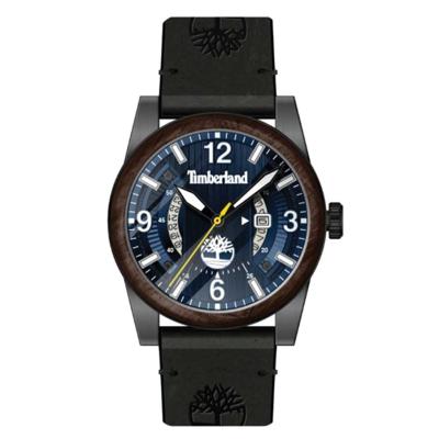 Timberland Ferndale Blue Dial Black Leather Strap Watch
