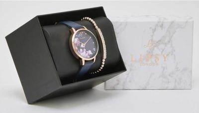 Lipsy Navy Watch & Bracelet Giftset