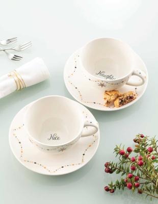 Aynsley Naughty or Nice Cappuccino Cup & Saucer Set