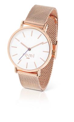 Romi Watch - White Face & Rose Gold Mesh Strap