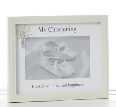 Christening Cross Frame 6x4"