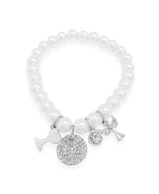 Azara Silver Pearl 4 Charm Bracelet