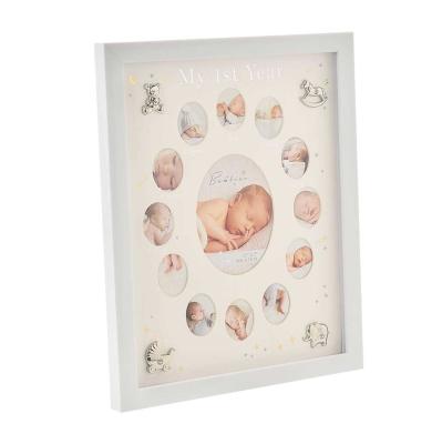 Bambino Multi Aperture First Year Frame with Silver Icons