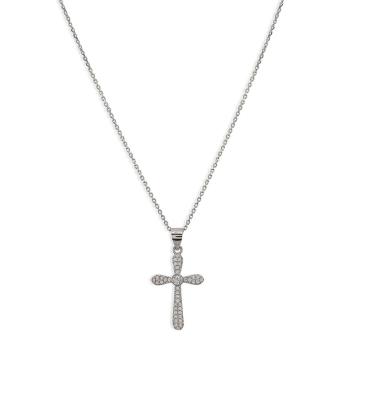 Sterling Silver CZ Large Cross