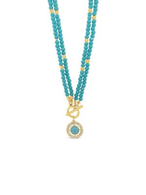 Absolute Two Way Necklace - Turquoise/Gold 