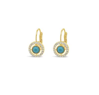 Absolute French Clip Earring - Turquoise/Gold 